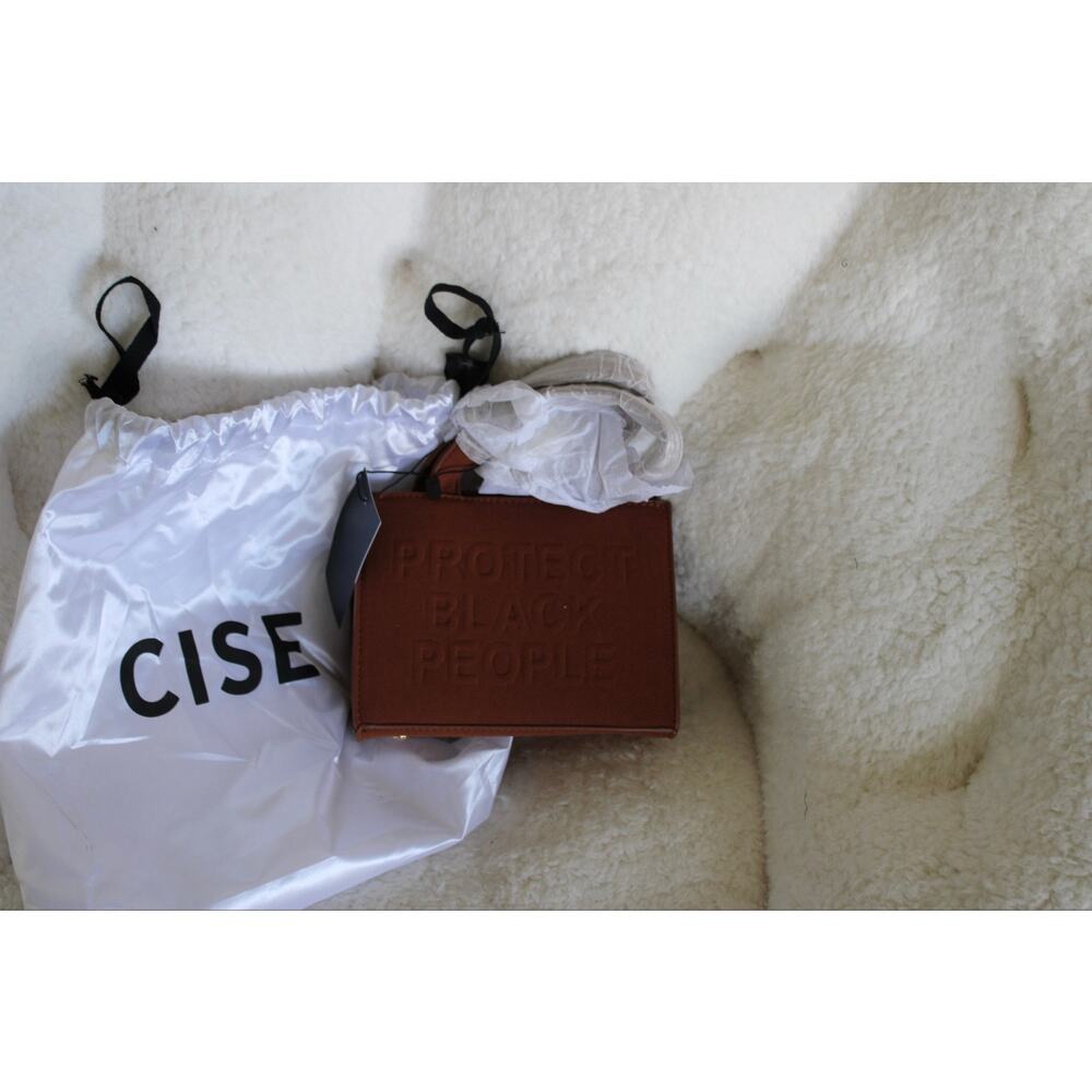 CISE “Protect Black People” Mini Crossbody Tote Bag | NWT | Brown Vegan Leather - Picture 5 of 5